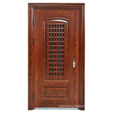 Golden Oak New Model Burglar Proof Entrance Front  Security Steel Door For Buildings